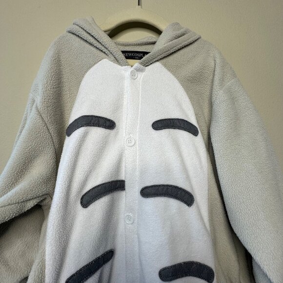TOTORO Costume Onesie Kids 115 5-6 NewCosplay Cozy Pajamas Halloween Romper - Picture 3 of 9